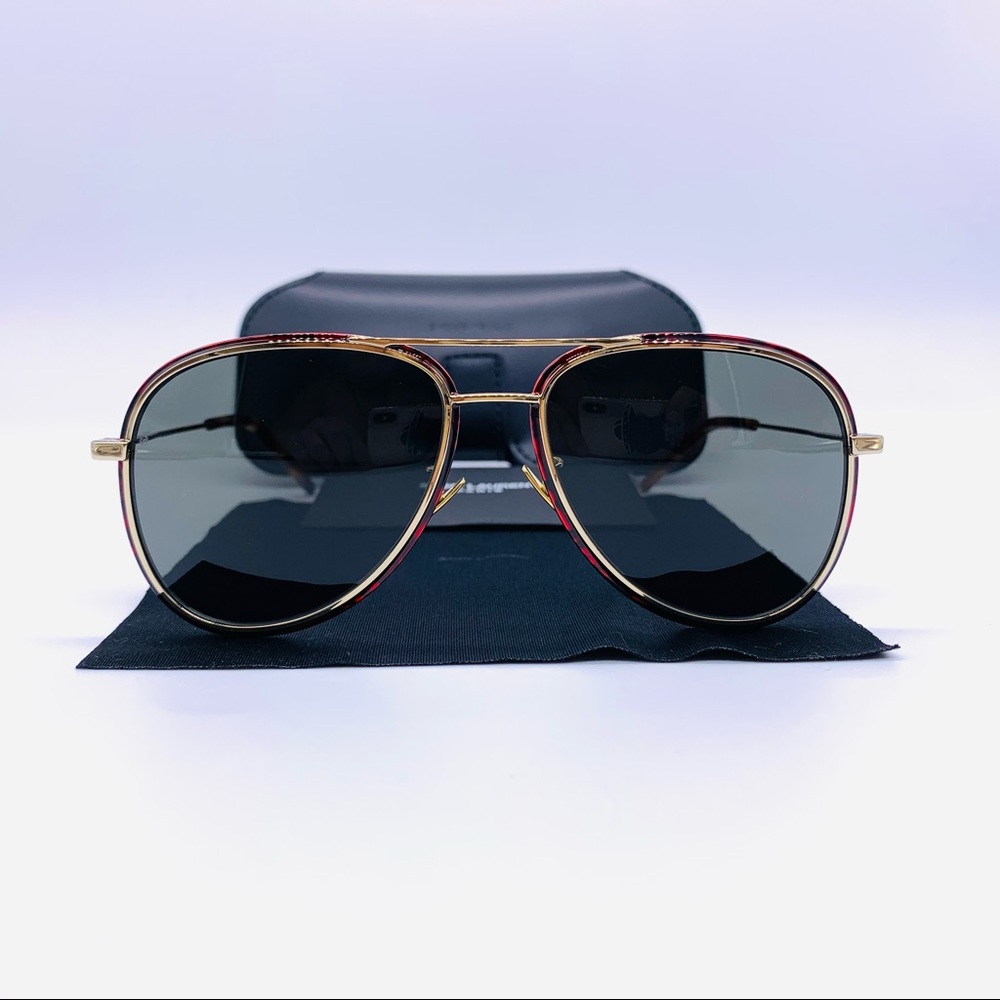 Saint Laurent SL294 Aviator Sunglasses Havana Gold - Picture 3 of 16